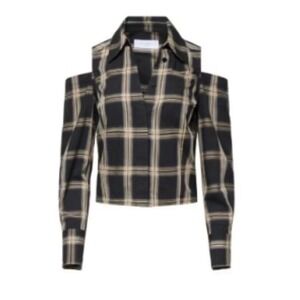 Equipment Femme Miles Cold Shoulder Long Sleeve Plaid Shirt Size 2 NEW MSRP $275
